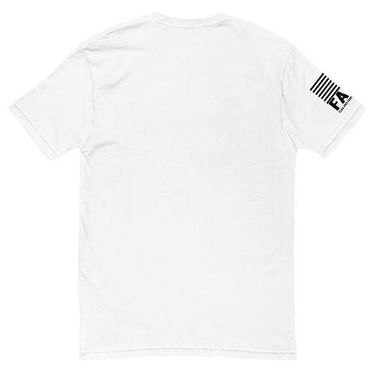 Back of white FAFO Freedom Isn't Filtered tee — funny patriotic shirt FAFO apparel patriotic t shirts