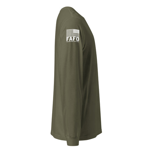 FAFO logo American flag sleeve branding — FAFO merchandise patriotic outfitters