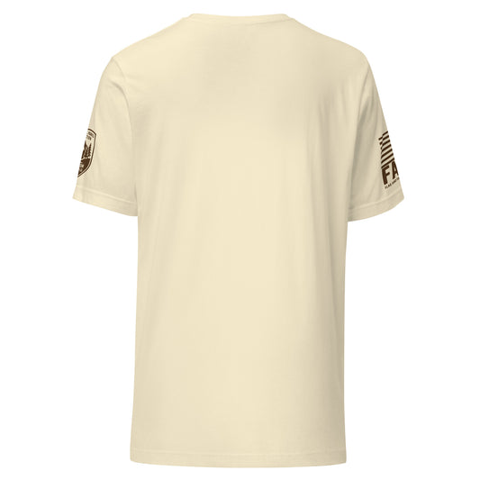 Back view of Take A Hike tee in natural — fafo apparel freedom runs wild patriotic outfitters