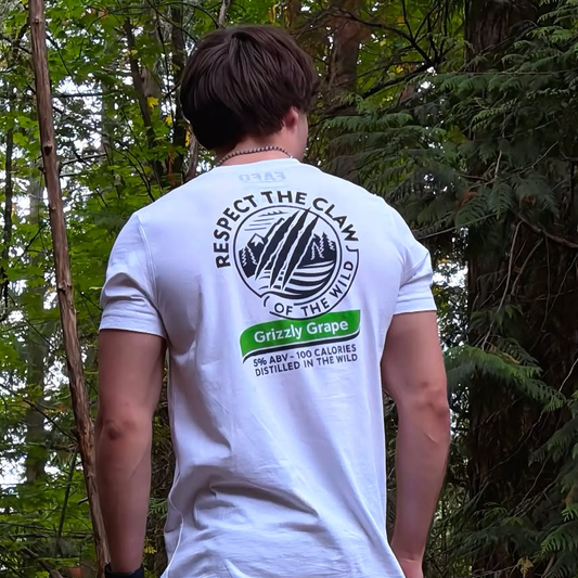 Back view of Respect The Claw t-shirt in white — fafo apparel patriotic outfitters flag and family outfitters