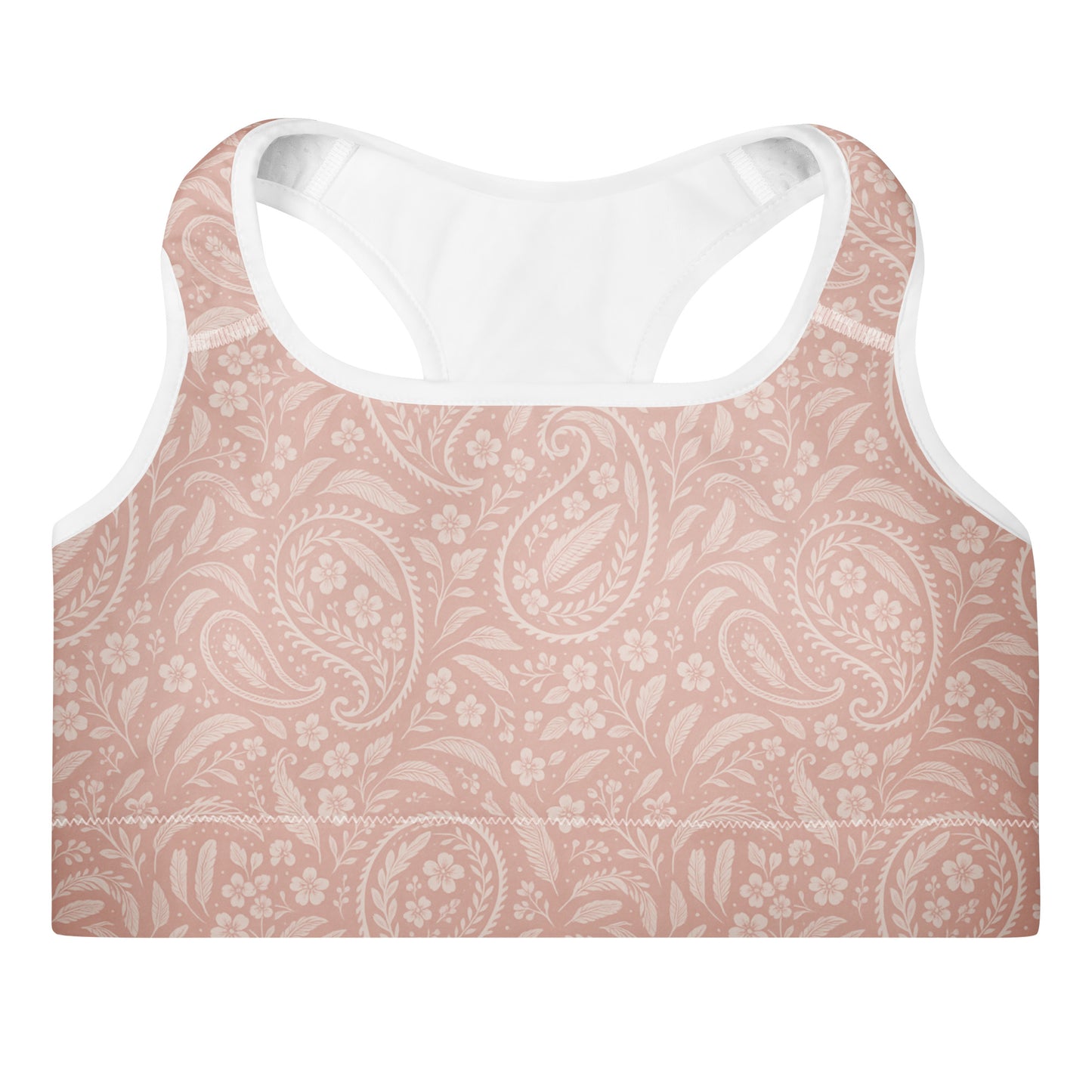 Patriotic athletic apparel FAFO sports bra in heritage rose paisley — FAFO apparel womens patriotic activewear