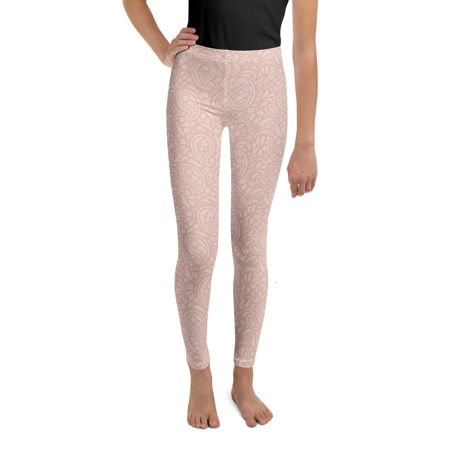 FAFO Youth Leggings in heritage rose paisley — kids patriotic apparel FAFO apparel flag and family outfitters