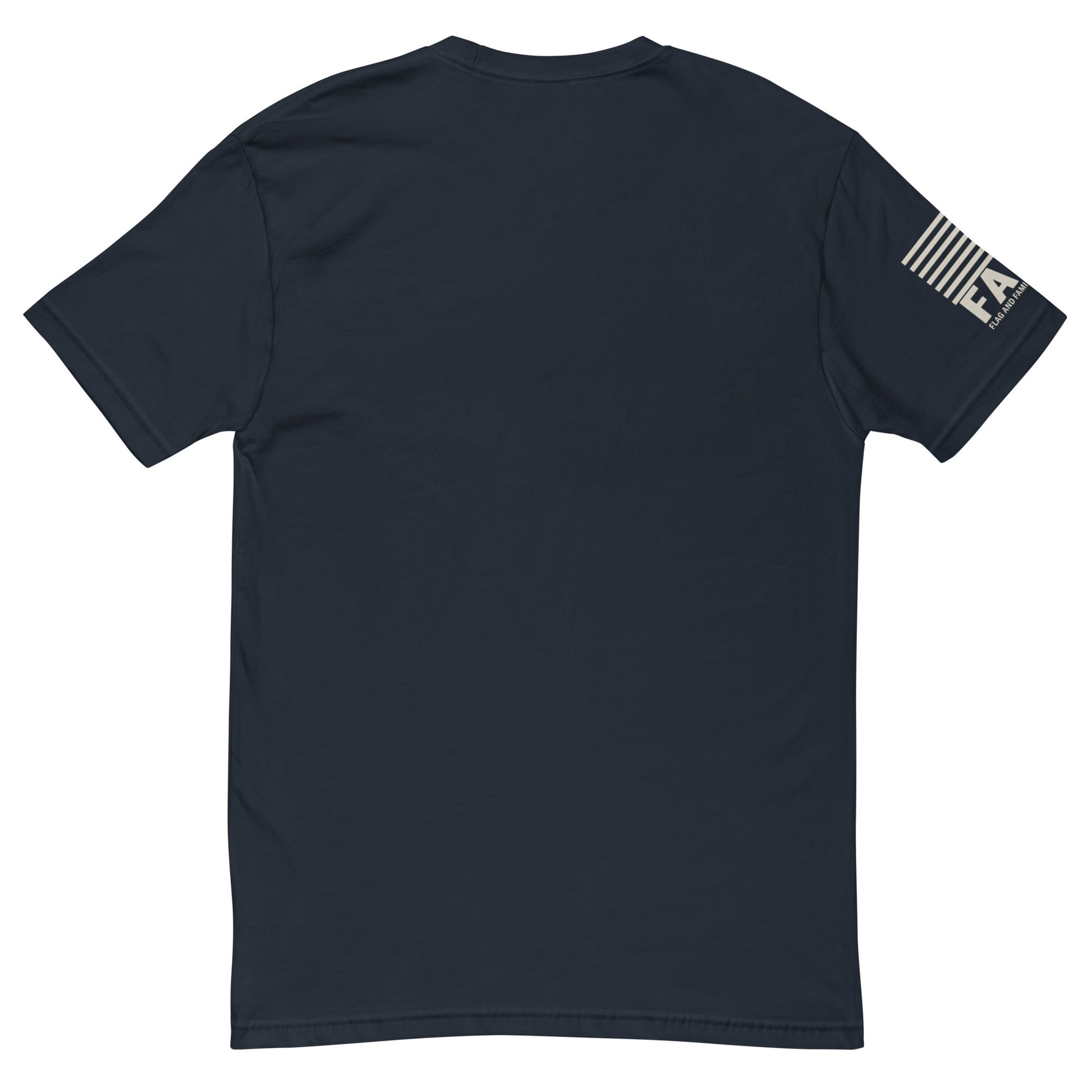Back of midnight navy FAFO Built Dad Tough tee — funny dad shirt FAFO apparel patriotic shirts for men
