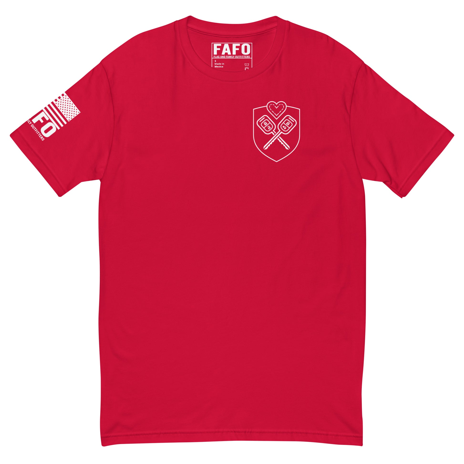 Funny couples FAFO t shirt in red — 5 Road Trip Love Languages parody graphic FAFO shirts for men and women
