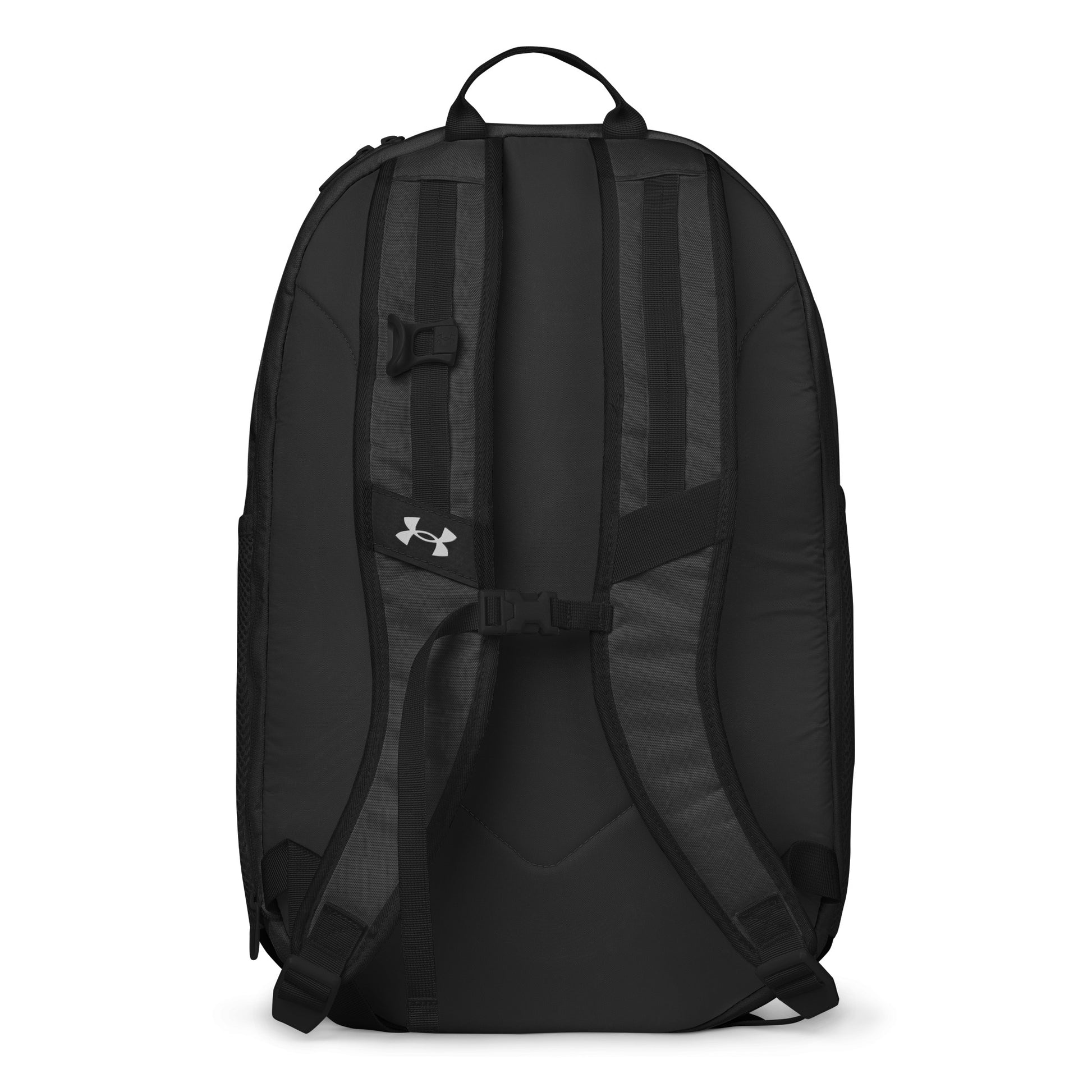 Back of black FAFO Under Armour backpack — padded straps FAFO gear patriotic accessories flag and family outfitters