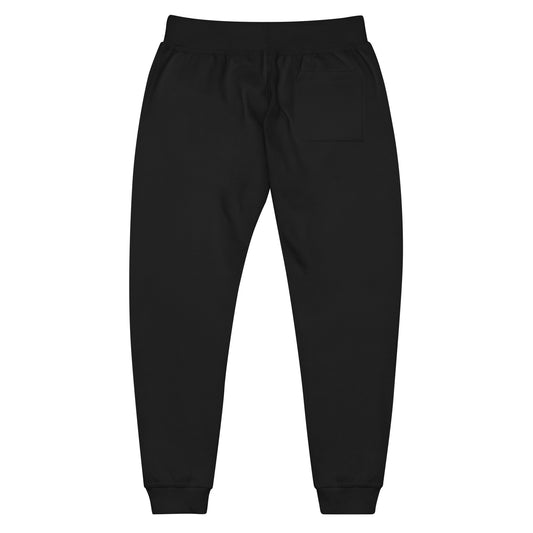 Back view of FAFO Fleece Sweatpants in black showing patch pocket — FAFO gear flag and family outfitters