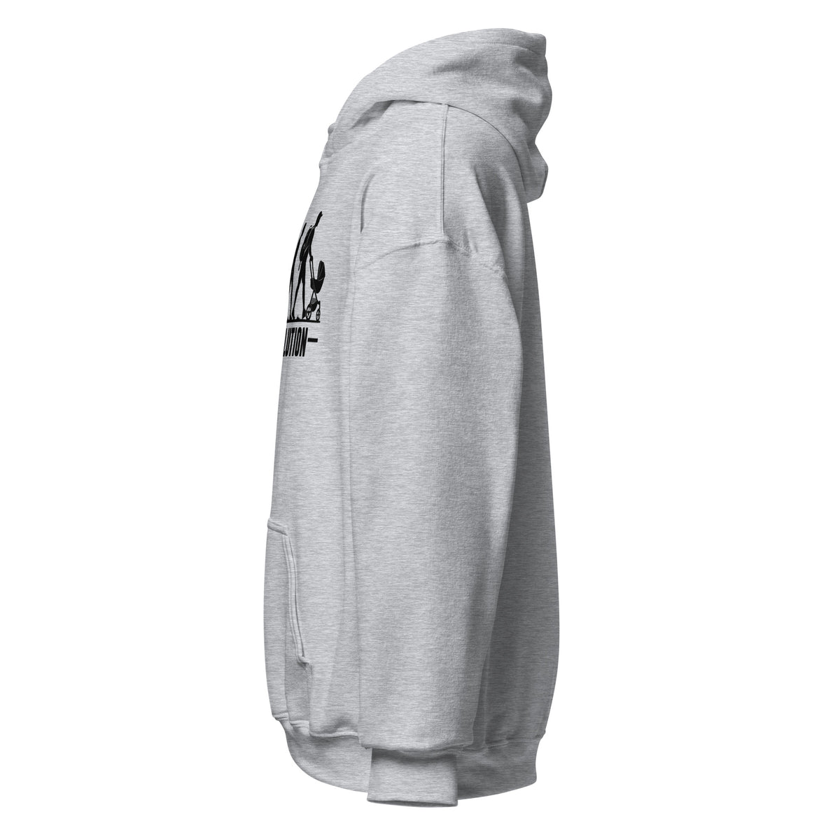Left side view of Peak Evolution hoodie in sport grey — fafo hoodie fafo apparel flag and family outfitters