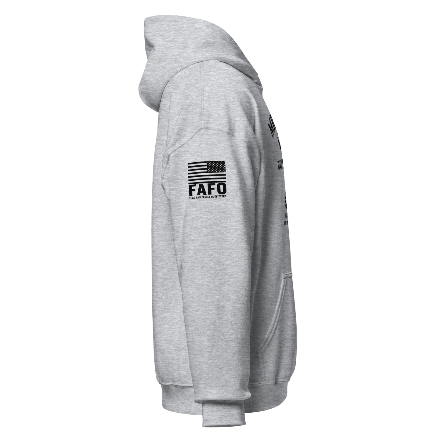 FAFO logo American flag sleeve branding — FAFO apparel patriotic clothing brand