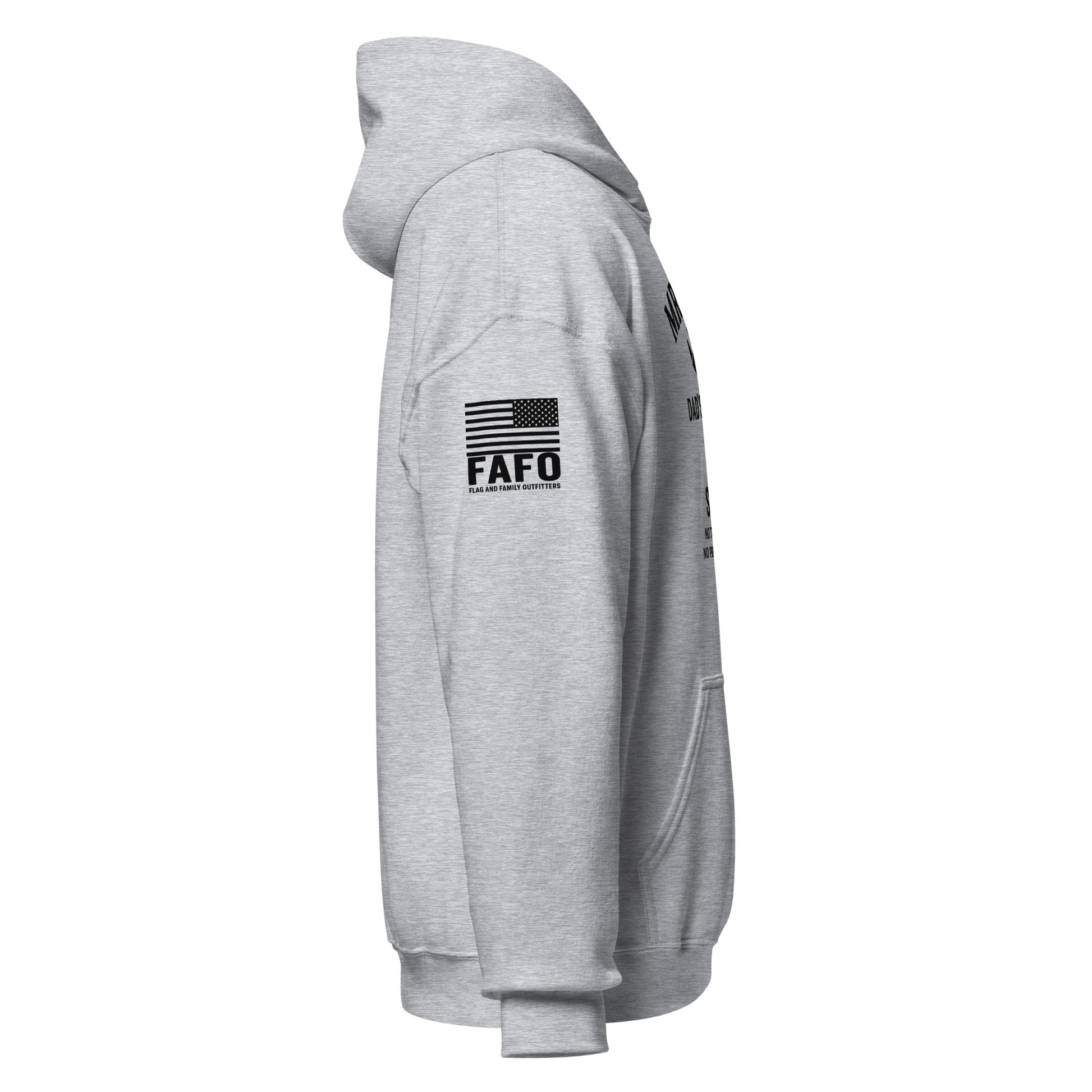 FAFO logo American flag sleeve branding — FAFO apparel patriotic clothing brand