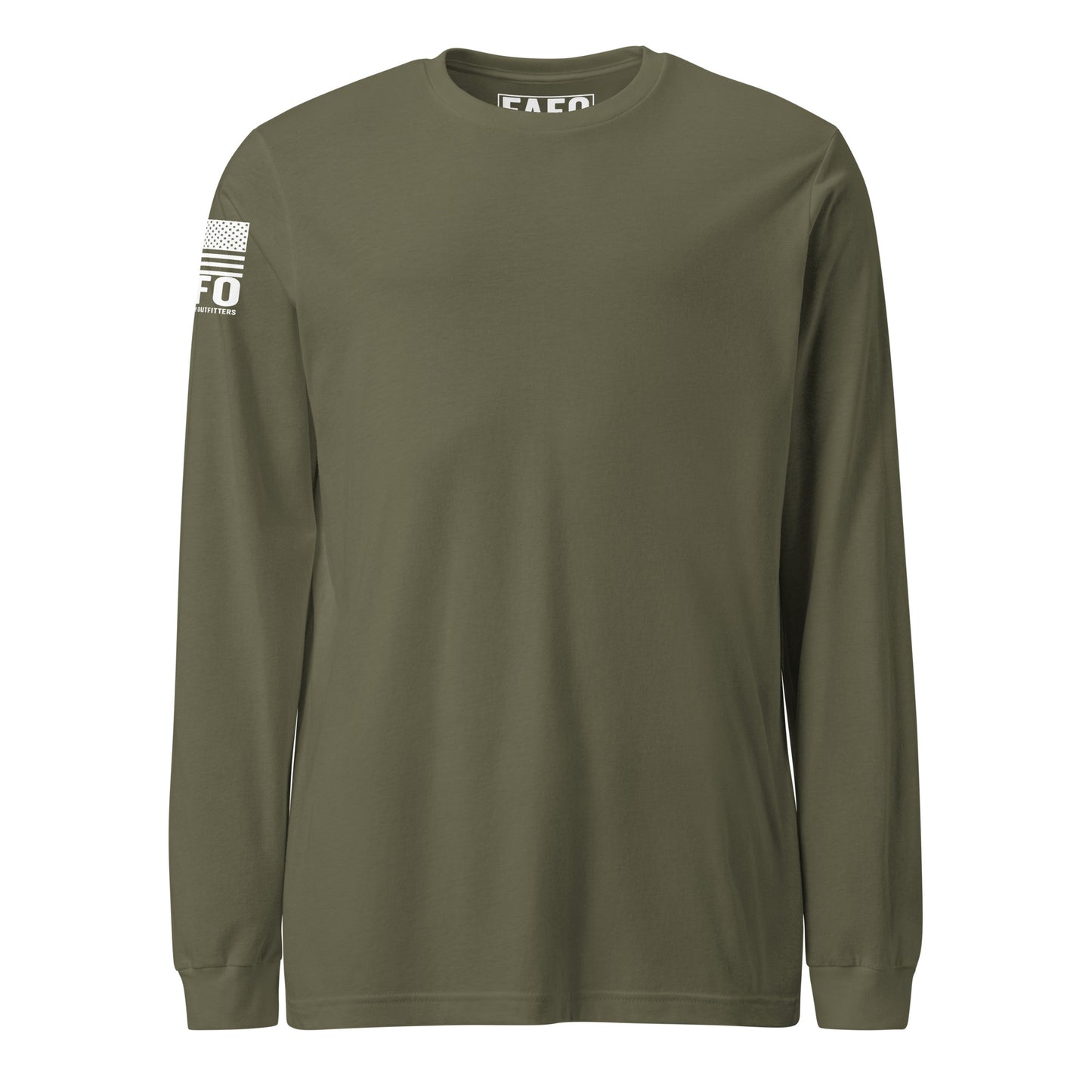 Clean everyday FAFO long sleeve in military green — FAFO shirts patriotic shirts for men flag and family outfitters