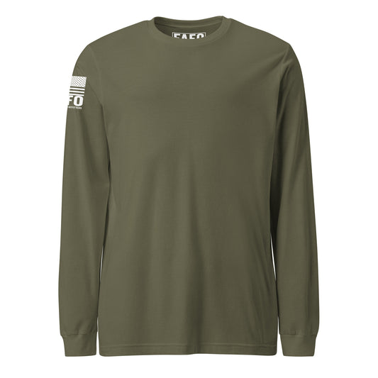 Clean everyday FAFO long sleeve in military green — FAFO shirts patriotic shirts for men flag and family outfitters