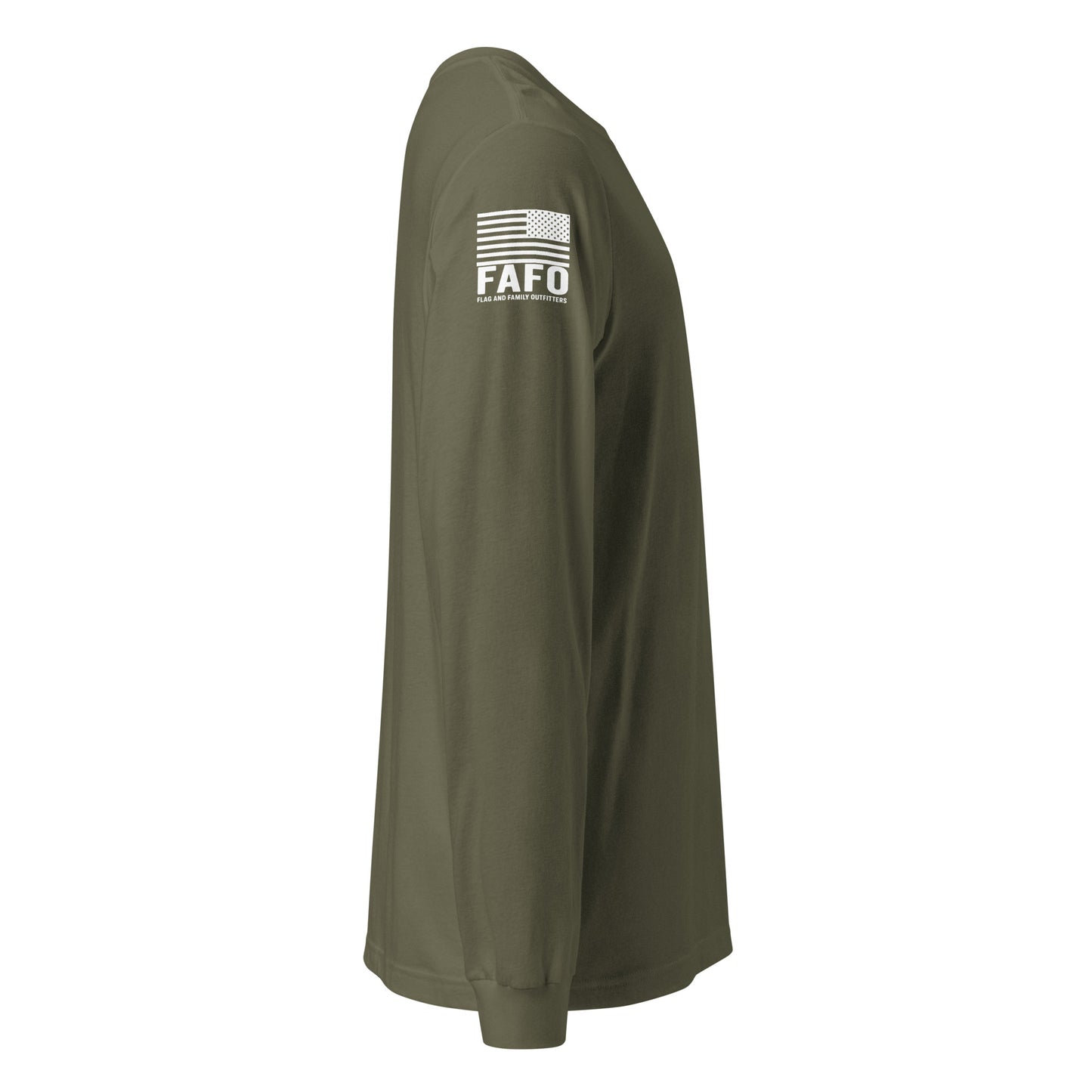 FAFO logo American flag sleeve branding — FAFO merchandise patriotic outfitters