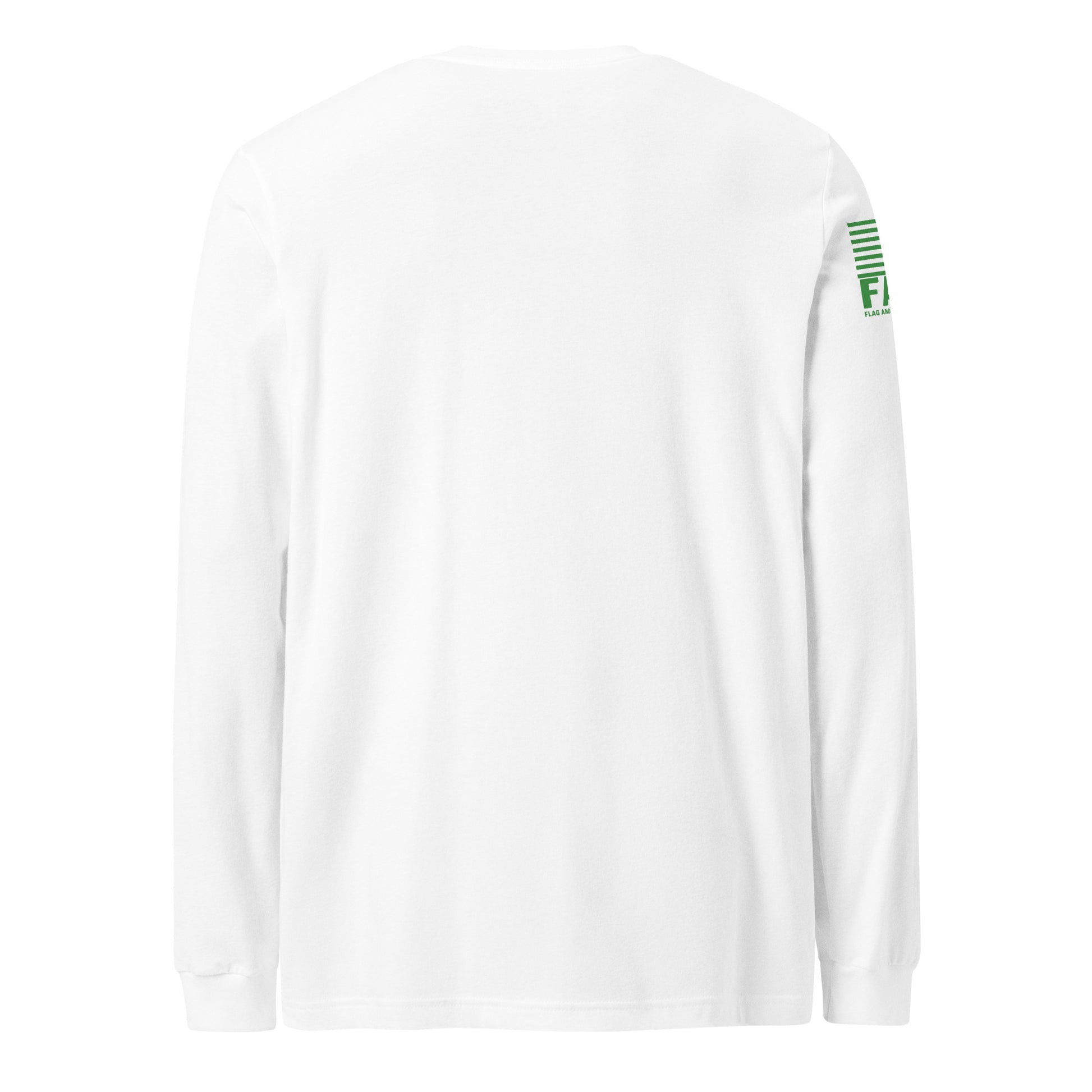 Back of white FAFO Appeal To Heaven long sleeve — FAFO apparel patriotic men's clothing