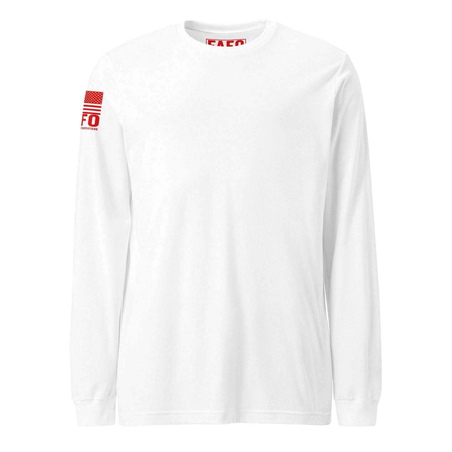 Clean everyday FAFO long sleeve in white — FAFO shirts patriotic shirts for men flag and family outfitters