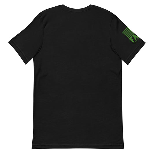 Back of black FAFO camping tee — Got Wood? outdoor graphic tee FAFO apparel patriotic t shirts