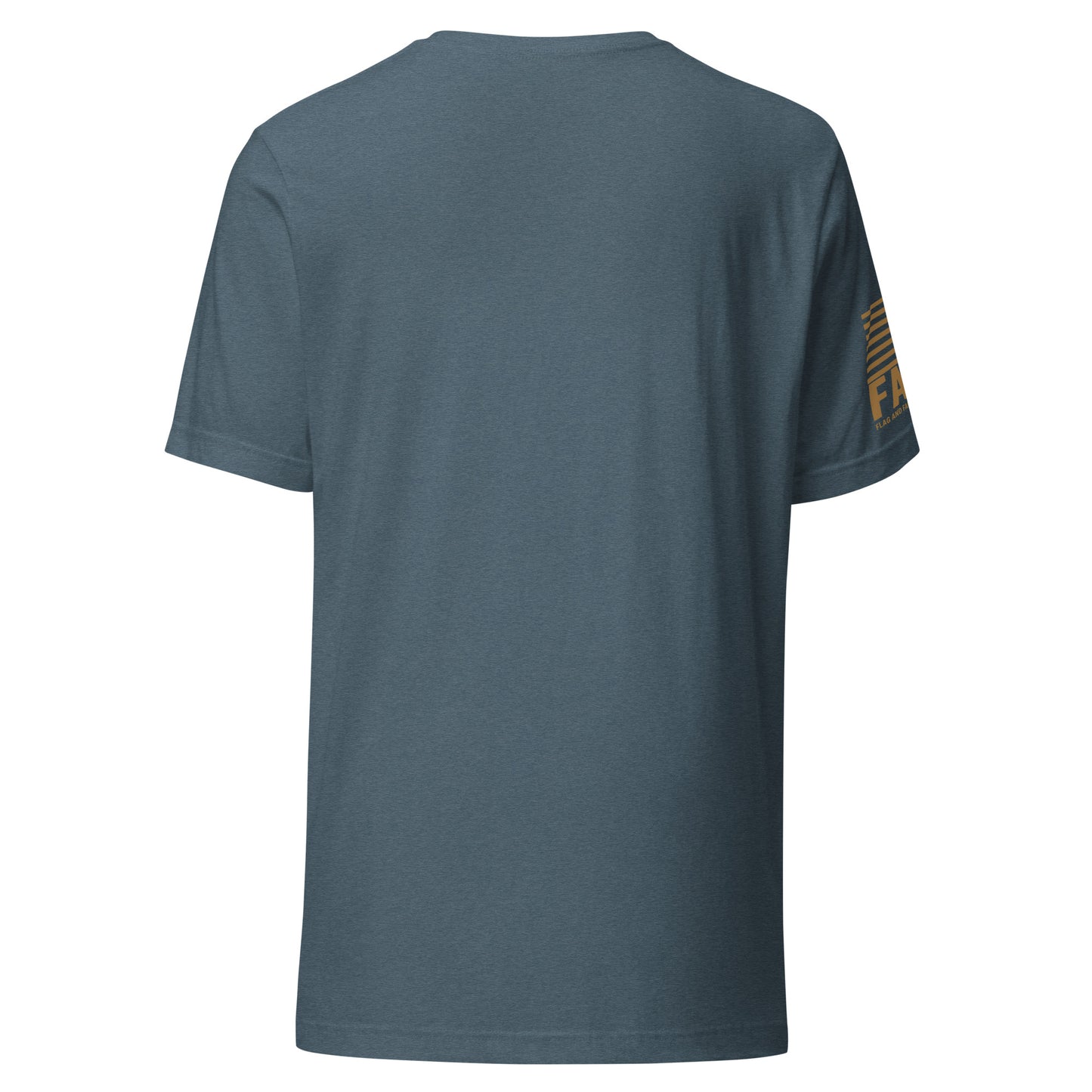 Back of heather slate FAFO fishing shirt — outdoor graphic tee FAFO apparel patriotic t shirts