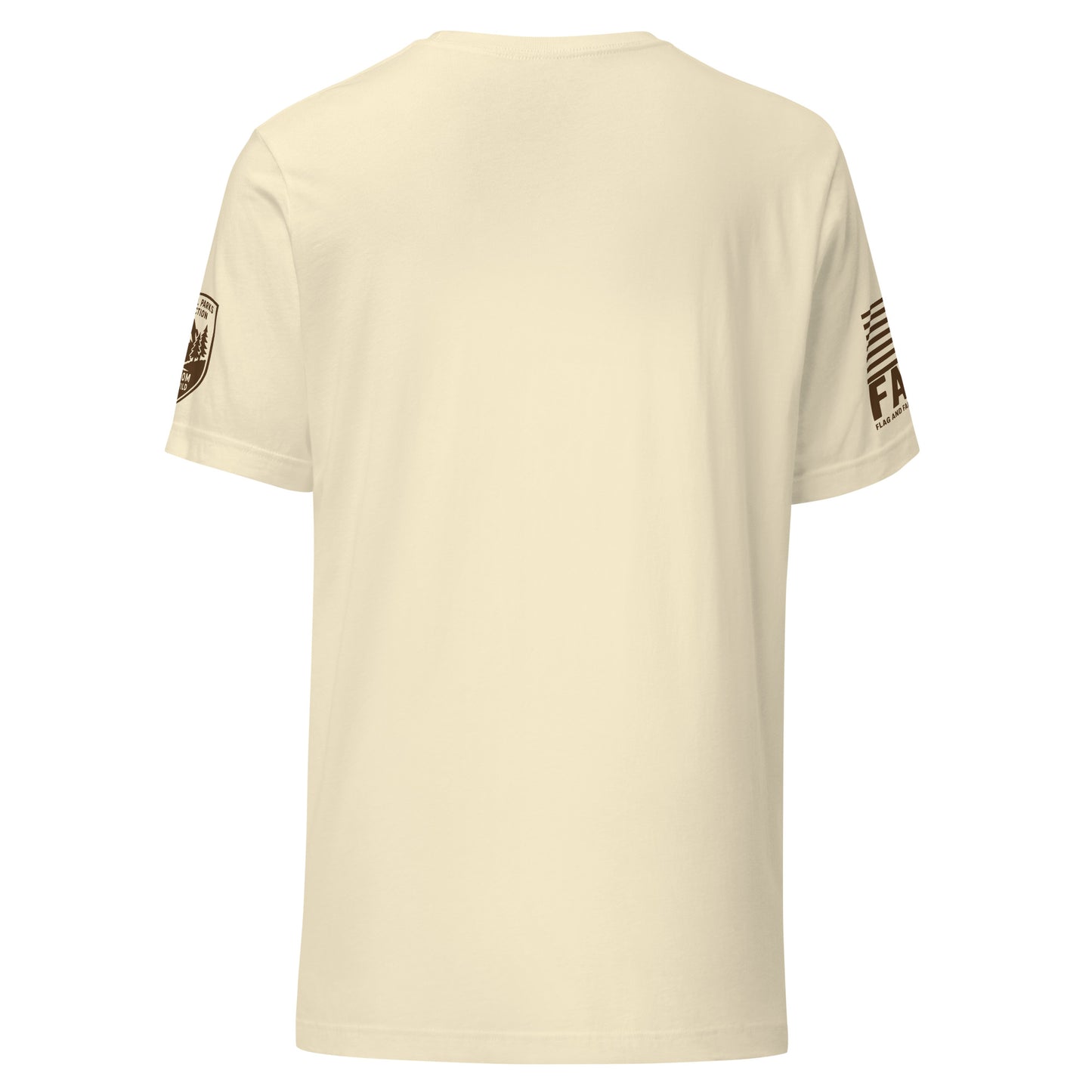 Back view of Take A Hike tee in natural — fafo apparel freedom runs wild patriotic outfitters