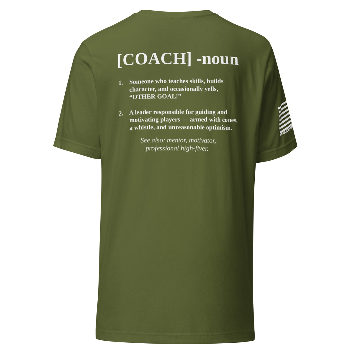 Coach Defined T-Shirt — distressed COACH chest graphic funny coach shirt fafo t shirts flag and family outfitters