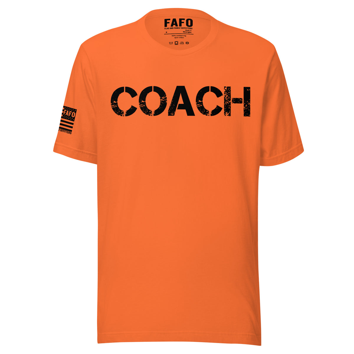 Coach Defined T-Shirt — distressed COACH chest graphic funny coach shirt FAFO t shirts flag and family outfitters