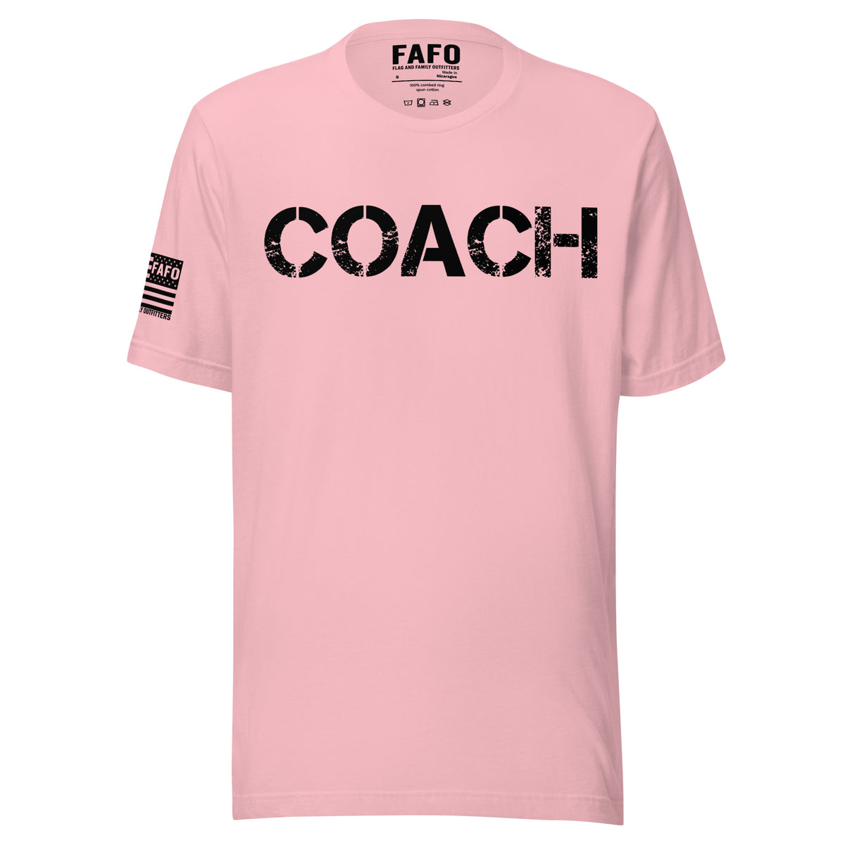 Coach Defined T-Shirt — distressed COACH chest graphic funny coach shirt FAFO t shirts flag and family outfitters