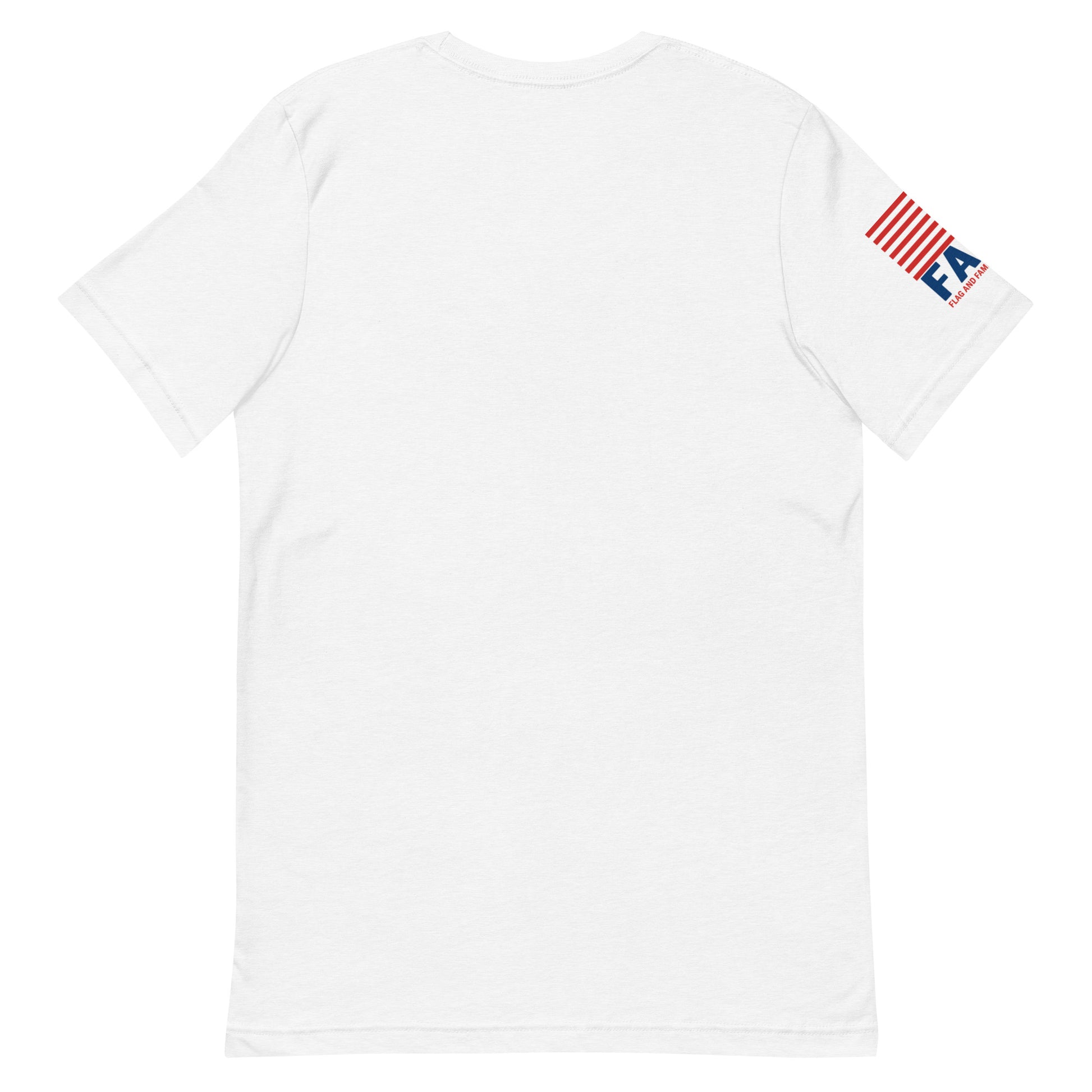 Back of white FAFO flag shirt — FAFO apparel FAFO flag patriotic clothing for men