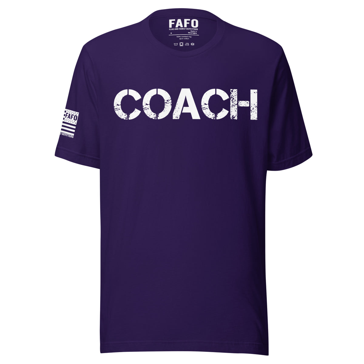 Coach Defined T-Shirt — distressed COACH chest graphic funny coach shirt fafo t shirts flag and family outfitters