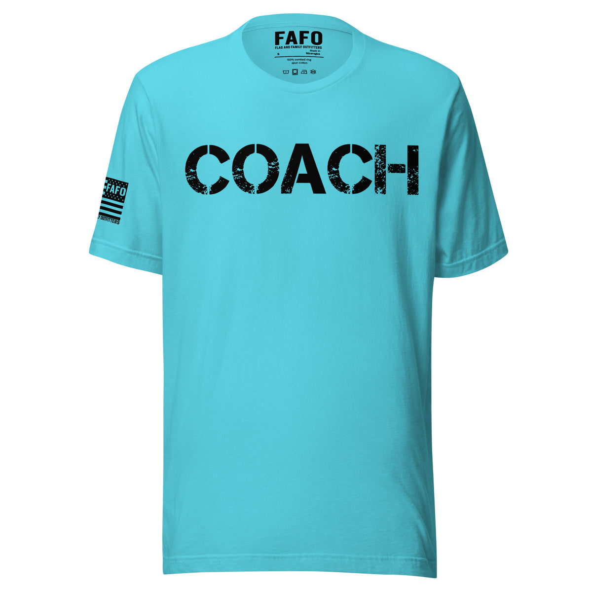 Coach Defined T-Shirt — distressed COACH chest graphic funny coach shirt FAFO t shirts flag and family outfitters