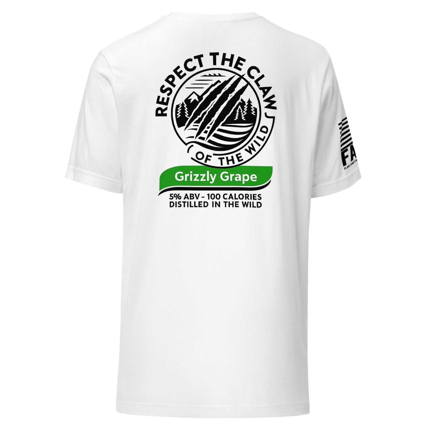 Back view of Respect The Claw tee in white — fafo apparel patriotic outfitters flag and family outfitters