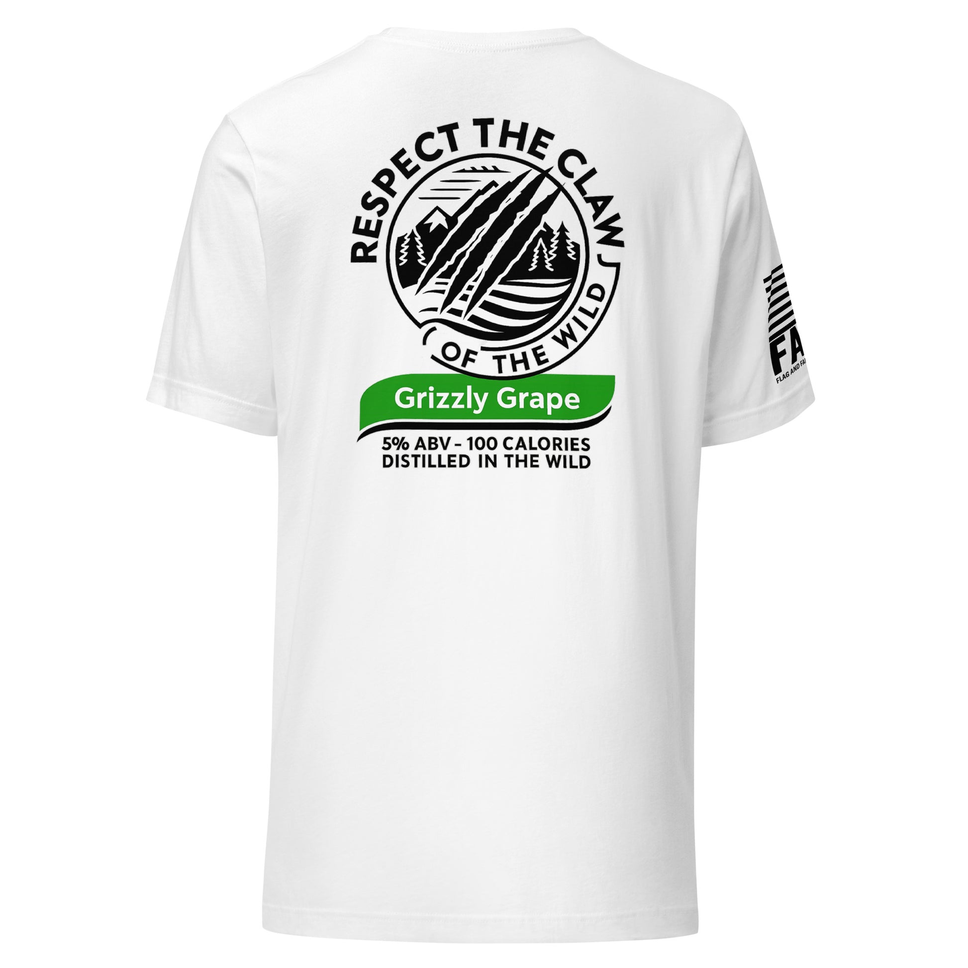 Back view of Respect The Claw tee in white — fafo apparel patriotic outfitters flag and family outfitters
