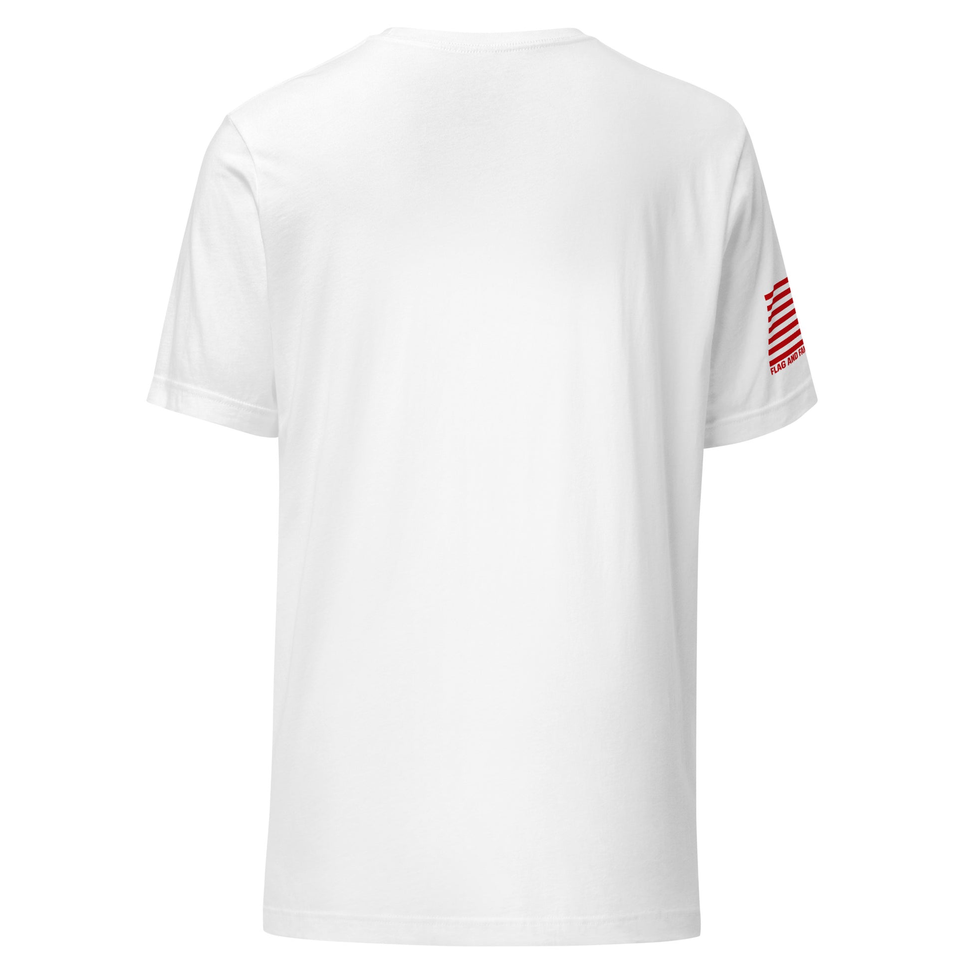 White Flock Around Find Out Tee with George Washington cutting down a surveillance camera pole — FAFO t shirts George Washington shirt Flag And Family Outfitters
