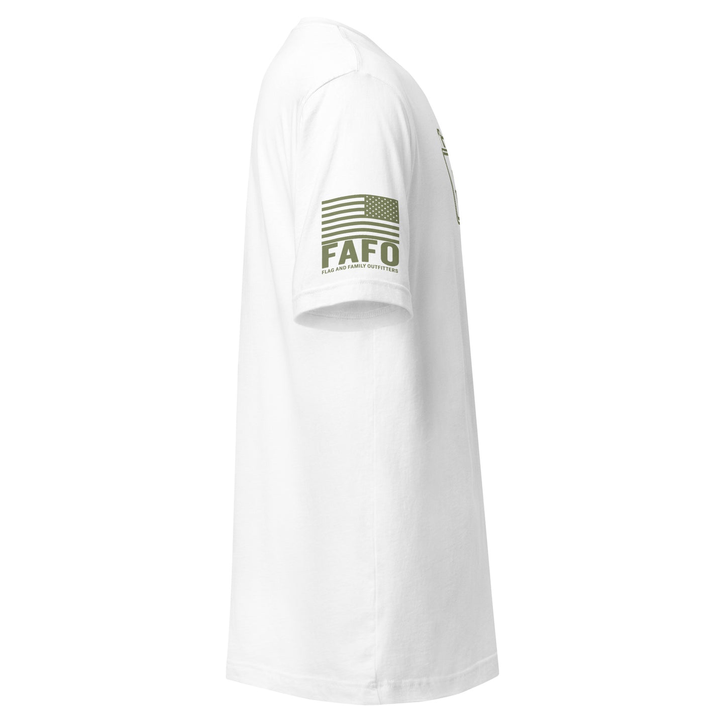 FAFO logo American flag sleeve branding — FAFO merchandise patriotic clothing brand