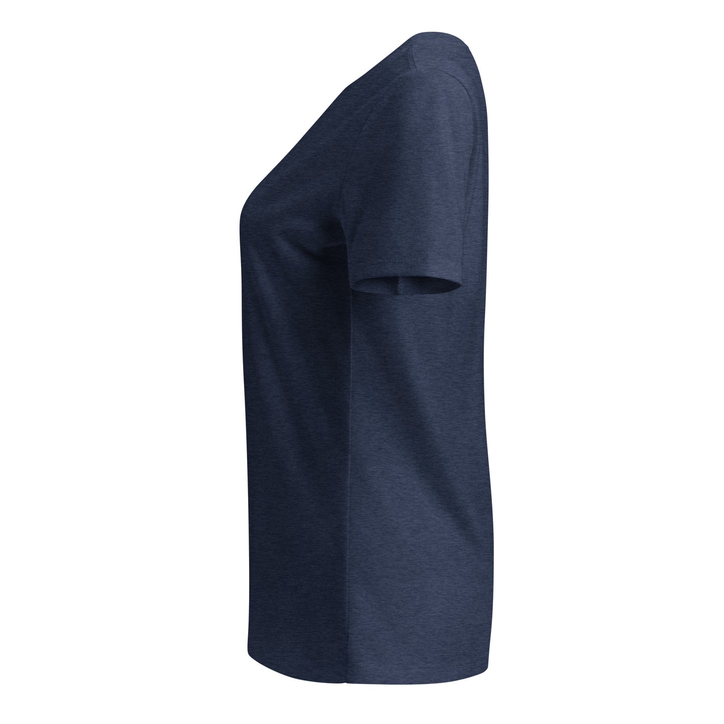 FAFO flag sleeve graphic on heather navy women's v-neck tee — fafo apparel patriotic outfitters
