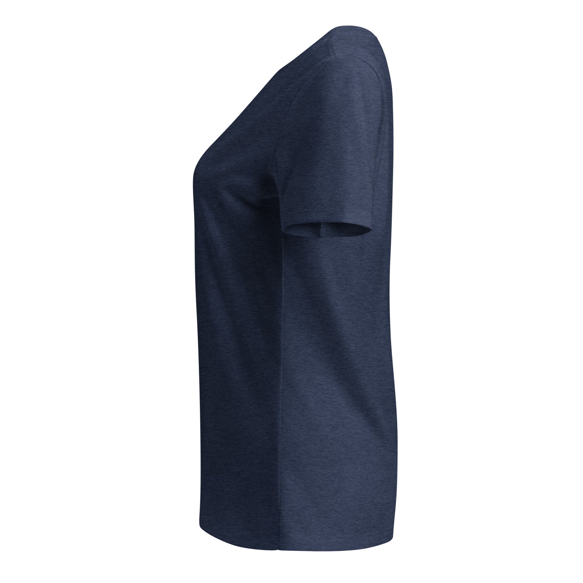 FAFO flag sleeve graphic on heather navy women's v-neck tee — fafo apparel patriotic outfitters