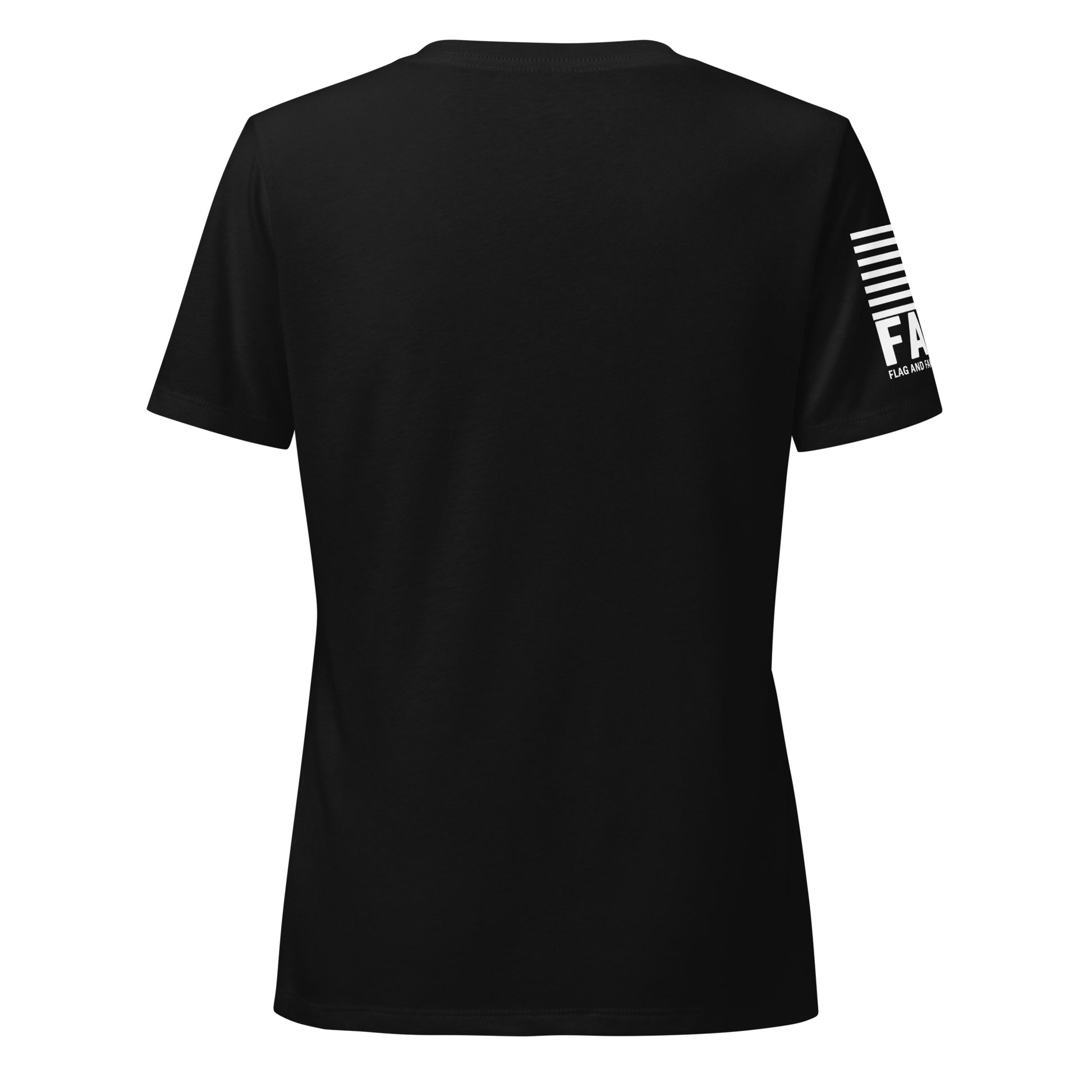 FAFO Basic Women's V-Neck Tee in solid black blend — patriotic shirts women relaxed fit womens v-neck tee flag and family outfitters