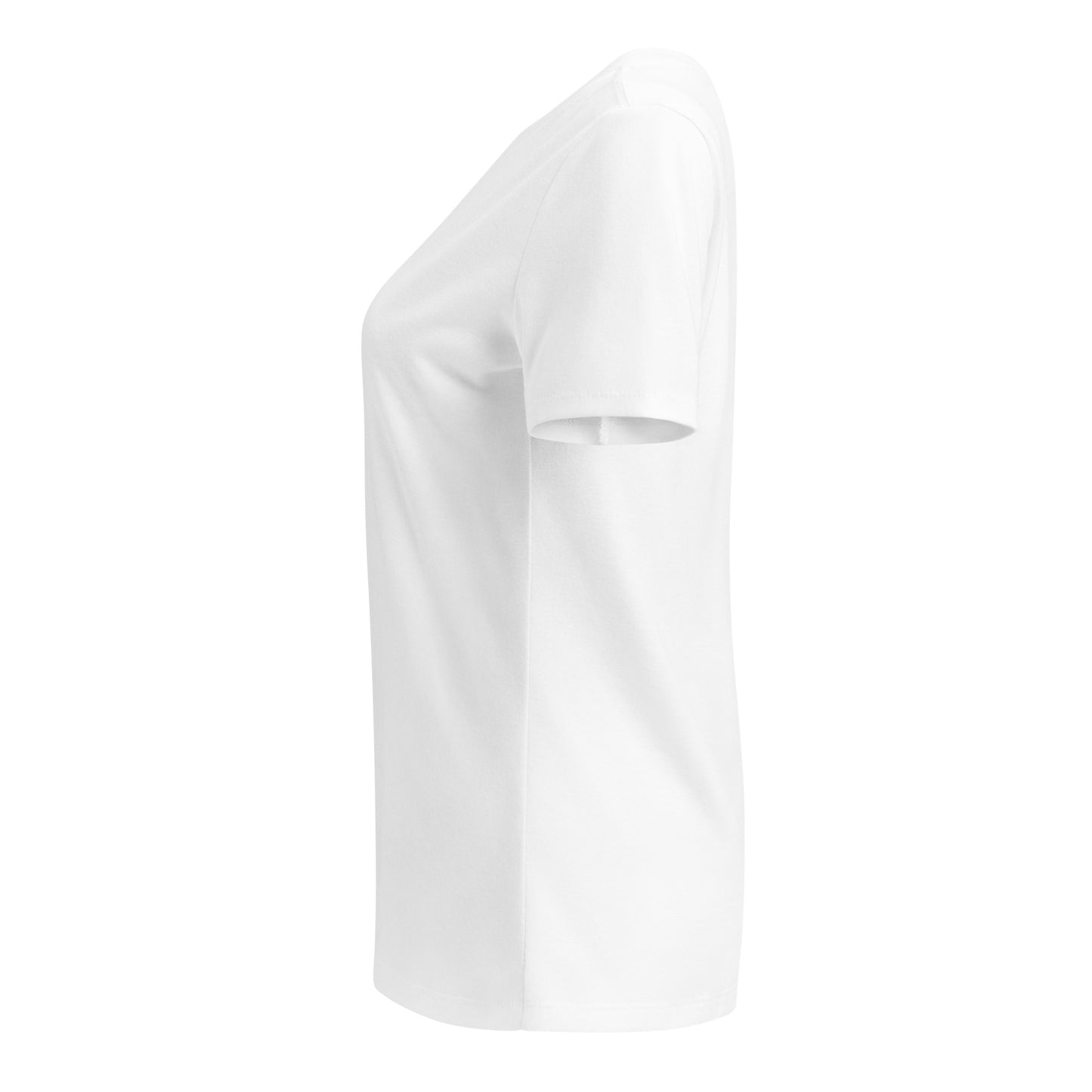 FAFO flag sleeve graphic on solid white blend women's v-neck tee — fafo apparel patriotic outfitters