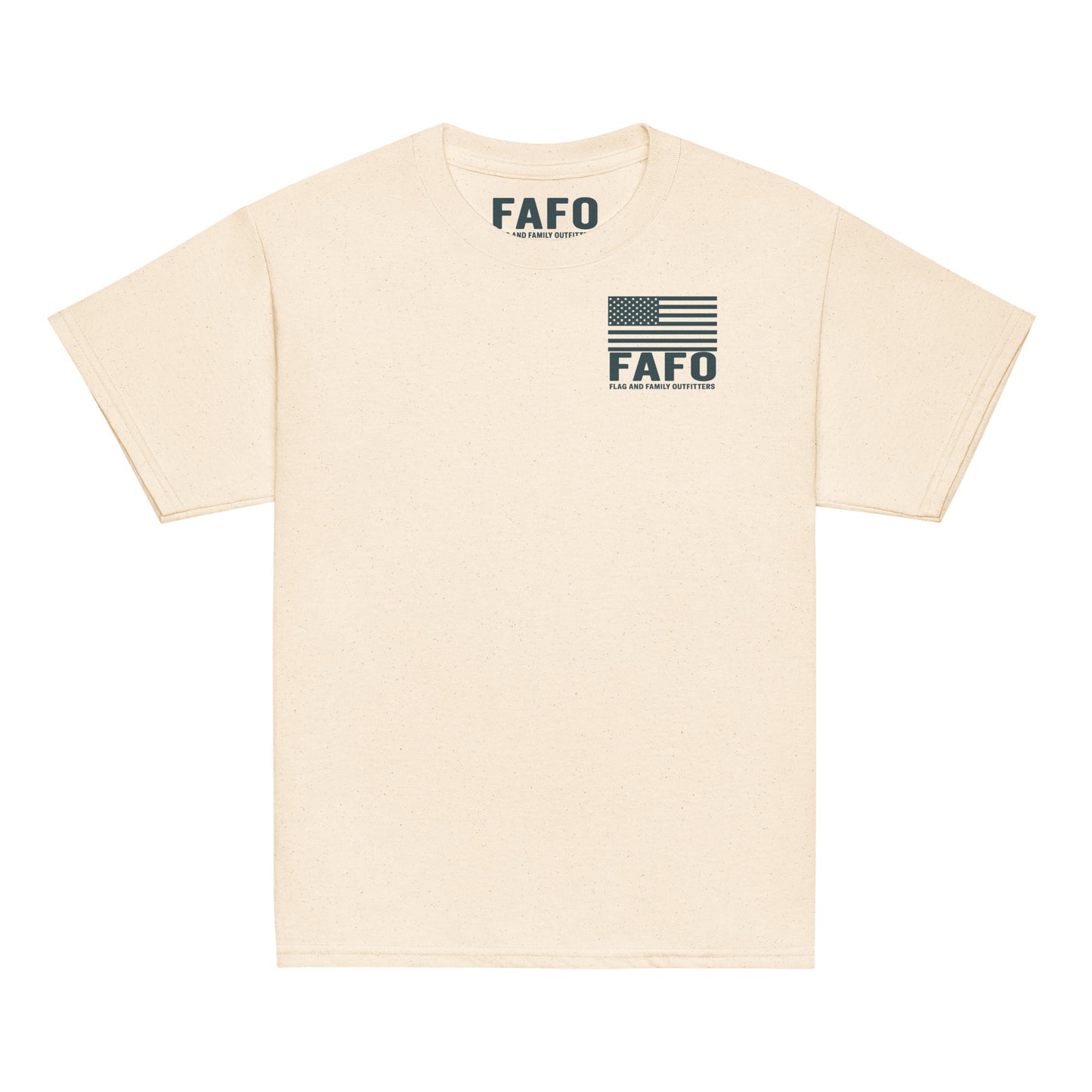 Funny kids military FAFO t shirt in natural — Bunk Jumpers Eighty-Sackin Airborne graphic FAFO apparel youth