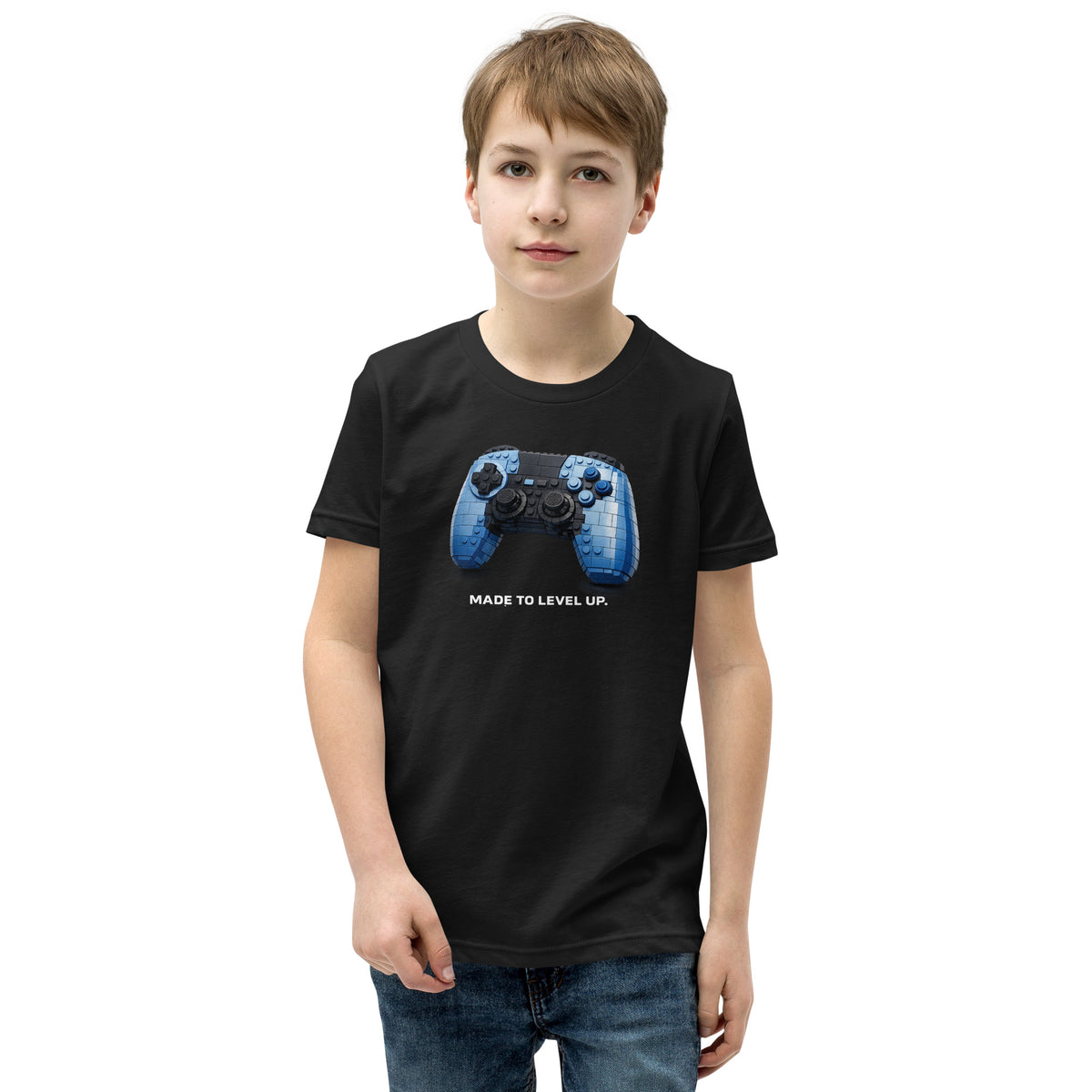 Kids gaming FAFO t shirt in black — Made to Level Up controller graphic FAFO apparel youth patriotic clothing